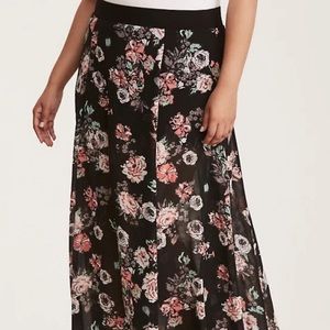 Torrid Floral Chiffon Maxi Skirt